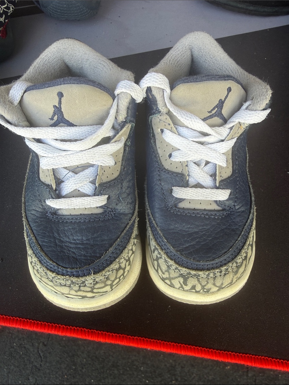 Jordan Kids Navy and Gray Leather Sneakers